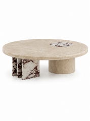 Traverten & Calacatta Orta Sehpa | Travertine & Calacatta  Coffee Table | SIA Art Design
