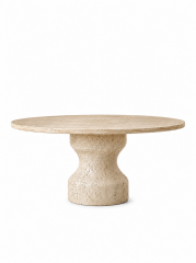 Traverten Yuvarlak Yemek Masası | Round Travertine Dining Table | SIA Art Design